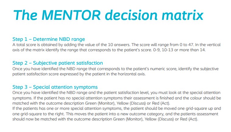 The MENTOR decision matrix